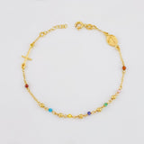 Bracelet Adjustable Denario Miraculous Virgin 2g / 7 in - 6 1/4 in / 2.6mm Yellow Gold 18K