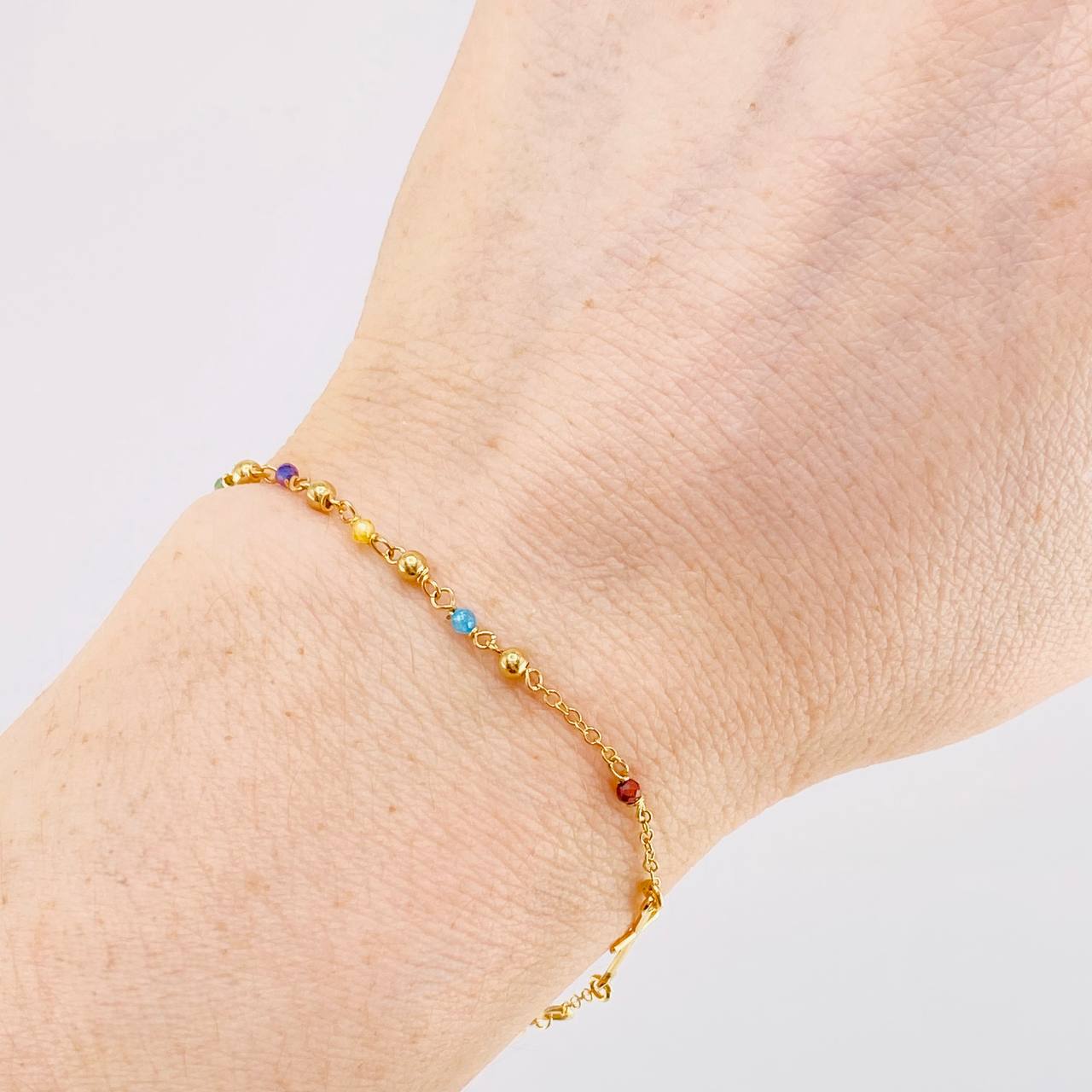 Bracelet Adjustable Denario Miraculous Virgin 2g / 7 in - 6 1/4 in / 2.6mm Yellow Gold 18K