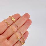 Bracelet Adjustable Denario Miraculous Virgin 2g / 7 in - 6 1/4 in / 2.6mm Yellow Gold 18K