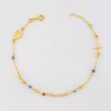 Bracelet Adjustable Denario Miraculous Virgin 2g / 7 in - 6 1/4 in / 2.6mm Yellow Gold 18K
