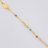 Bracelet Adjustable Denario Miraculous Virgin 2g / 7 in - 6 1/4 in / 2.6mm Yellow Gold 18K