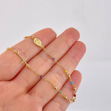 Bracelet Adjustable Denario Miraculous Virgin 2g / 7 in - 6 1/4 in / 2.6mm Yellow Gold 18K