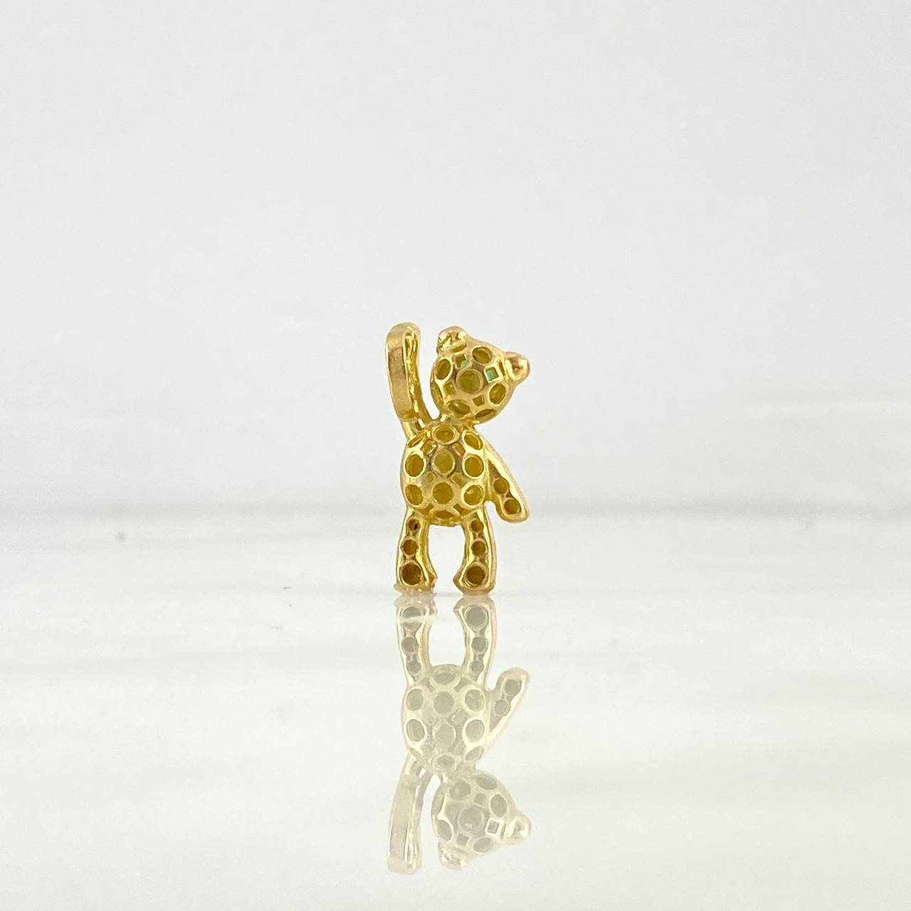 Pendant Bear 2.15gr / 1.8cm / Green Zirconia Yellow Gold