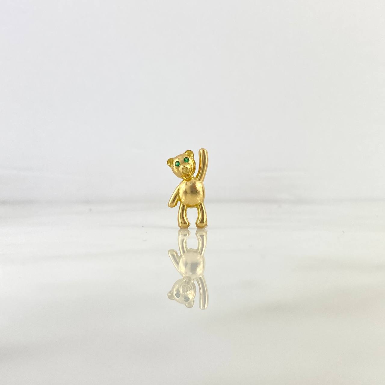 Pendant Bear 2.15gr / 1.8cm / Green Zirconia Yellow Gold