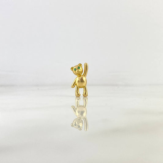 Pendant Bear 2.15gr / 1.8cm / Green Zirconia Yellow Gold