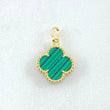 Pendant Green Clover 1.2gr / 0.7in / 18K Yellow Gold Special Finish