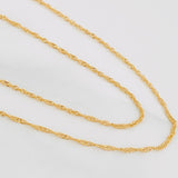 Singapore Chain 1.75 g / 19 3/4 in / 1.1 mm Yellow Gold 18K