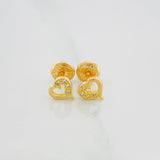 Stud Earrings Heart Silhouette 0.8 g / in / 4 mm Yellow Gold 18K