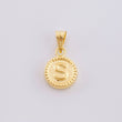 Dije Mate Letra S Bordeado 0.4g / 1/2 in Oro Amarillo 18K