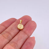 Dije Mate Letra S Bordeado 0.4g / 1/2 in Oro Amarillo 18K