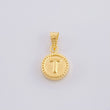 Dije Mate Letra T Bordeado 0.4g / 1/2 in Oro Amarillo 18K