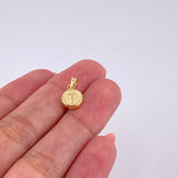 Dije Mate Letra T Bordeado 0.4g / 1/2 in Oro Amarillo 18K