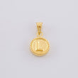 Pendant Matte Letter L Bordered 0.4g / 1/2 in Yellow Gold 18K