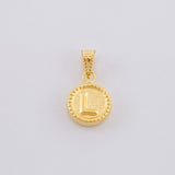 Pendant Matte Letter L Bordered 0.4g / 1/2 in Yellow Gold 18K