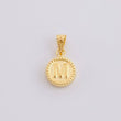 Pendant Matte Letter M Bordered 0.4g / 1/2 in Yellow Gold 18K