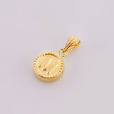 Pendant Matte Letter M Bordered 0.4g / 1/2 in Yellow Gold 18K