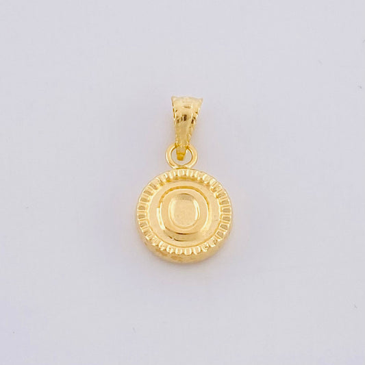 Dije Mate Letra o Bordeado 0.4g / 1/2 in Oro Amarillo 18K