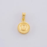 Pendant Matte Letter O Bordered 0.4g / 1/2 in Yellow Gold 18K