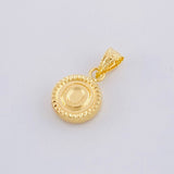 Pendant Matte Letter O Bordered 0.4g / 1/2 in Yellow Gold 18K