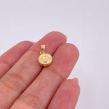 Pendant Matte Letter O Bordered 0.4g / 1/2 in Yellow Gold 18K