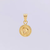 Pendant Matte Letter O Bordered 0.4g / 1/2 in Yellow Gold 18K