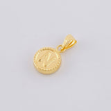 Dije Mate Letra N Bordeado 0.45g / 1/2 in Oro Amarillo 18K