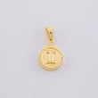 Pendant Matte Letter I Bordered 0.4g / 1/2 in Yellow Gold 18K