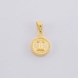 Dije Mate Letra I Bordeado 0.4g / 1/2 in Oro Amarillo 18K