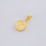 Dije Mate Letra I Bordeado 0.4g / 1/2 in Oro Amarillo 18K