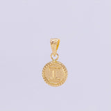 Dije Mate Letra I Bordeado 0.4g / 1/2 in Oro Amarillo 18K