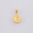 Pendant Matte Letter F Bordered 0.45g / 1/2 in Yellow Gold 18K