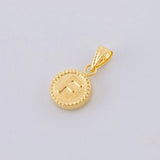 Pendant Matte Letter F Bordered 0.4g / 1/2 in Yellow Gold 18K