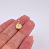 Pendant Matte Letter F Bordered 0.4g / 1/2 in Yellow Gold 18K