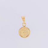 Pendant Matte Letter F Bordered 0.4g / 1/2 in Yellow Gold 18K