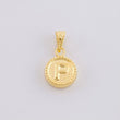 Pendant Matte Letter P Bordered 0.4g / 1/2 in Yellow Gold 18K