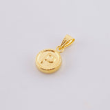 Pendant Matte Letter P Bordered 0.4g / 1/2 in Yellow Gold 18K