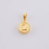 Pendant Matte Letter Z Bordered 0.45g / 1/2 in 18K Yellow Gold
