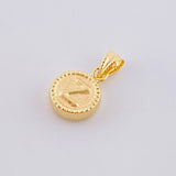Pendant Matte Letter Z Bordered 0.45g / 1/2 in 18K Yellow Gold
