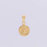 Pendant Matte Letter Z Bordered 0.45g / 1/2 in 18K Yellow Gold