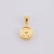 Pendant Matte Letter H Bordered 0.4g / 1/2 in Yellow Gold 18K