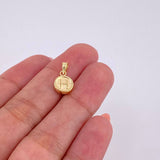 Pendant Matte Letter H Bordered 0.4g / 1/2 in Yellow Gold 18K