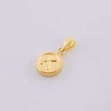 Dije Mate Letra K Bordeado 0.4g / 1/2 in Oro Amarillo 18K