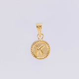 Pendant Matte Letter K Bordered 0.4g / 1/2 in 18K Yellow Gold