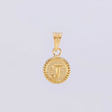 Dije Mate Letra J Bordeado 0.4g / 1/2 in Oro Amarillo 18K