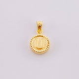 Pendant Matte Letter U Bordered 0.45g / 1/2 in Yellow Gold 18K