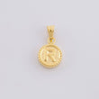Pendant Matte Letter R Bordered 0.4g / 1/2 in Yellow Gold 18K