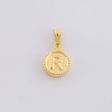 Dije Mate Letra R Bordeado 0.4g / 1/2 in Oro Amarillo 18K