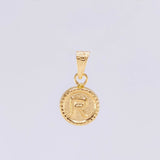 Dije Mate Letra R Bordeado 0.4g / 1/2 in Oro Amarillo 18K