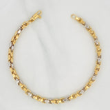 Venetian Bracelet Square 6.8g / 8 1/2 in / 4.35mm Two-Tone Yellow White 18K Gold