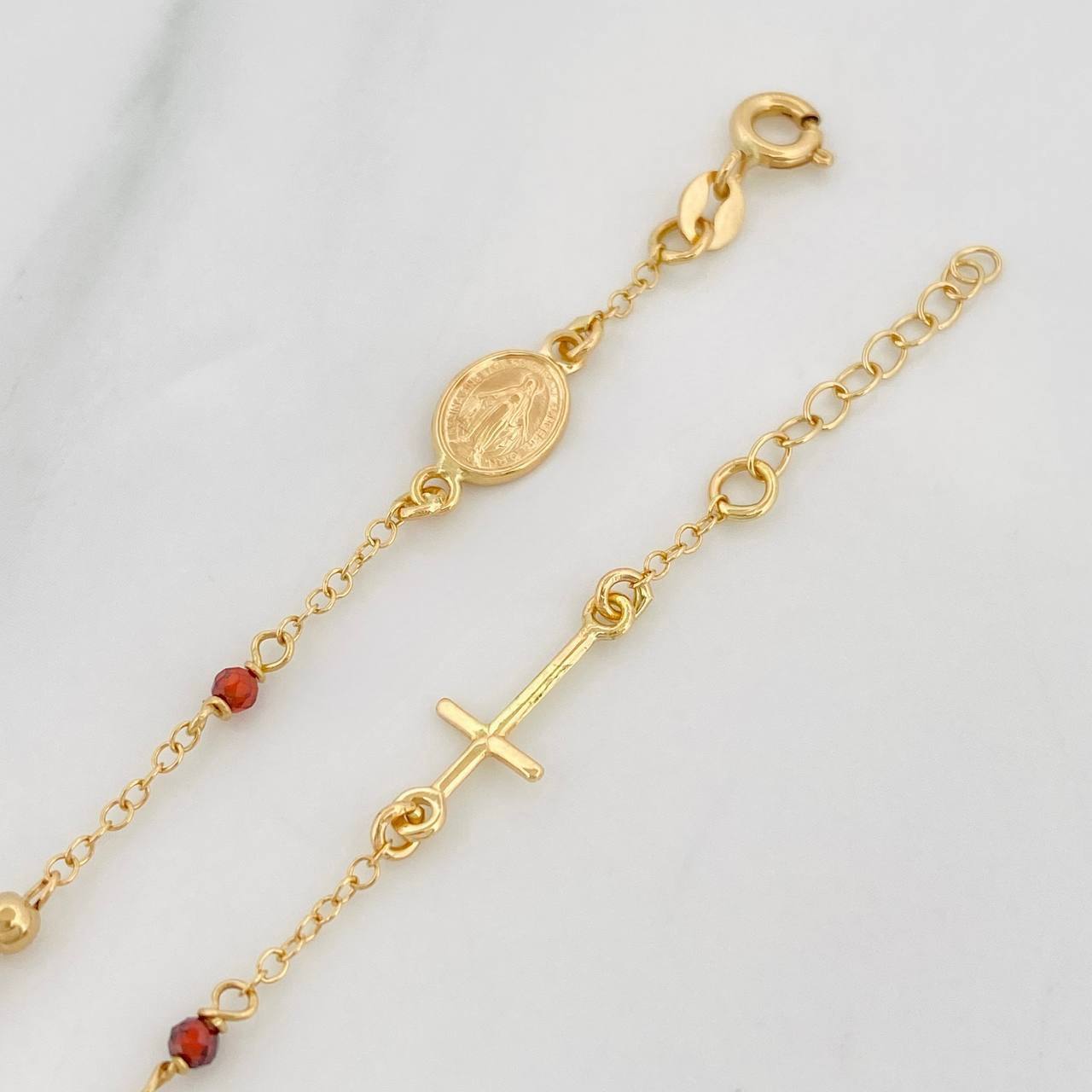 Bracelet Denario Miraculous Virgin 2g / 7 in / 2mm Yellow Gold 18K